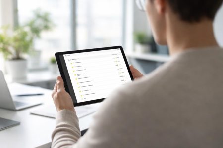 personne-tablette-bureau-moderne-fenetre