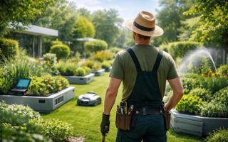 jardinier-jardin-moderne-plantes-luxuriantes