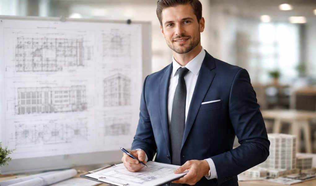 professionnel-immobilier-tableau-plans-batiments