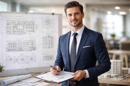 professionnel-immobilier-tableau-plans-batiments