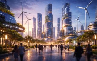 gratte-ciels-futuristes-panneaux-solaires-eoliennes