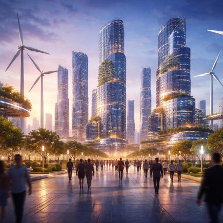 gratte-ciels-futuristes-panneaux-solaires-eoliennes