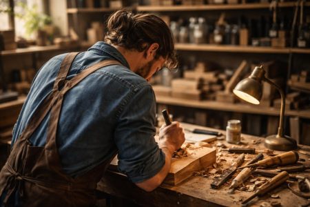 artisan-bois-outils-etagere-floue