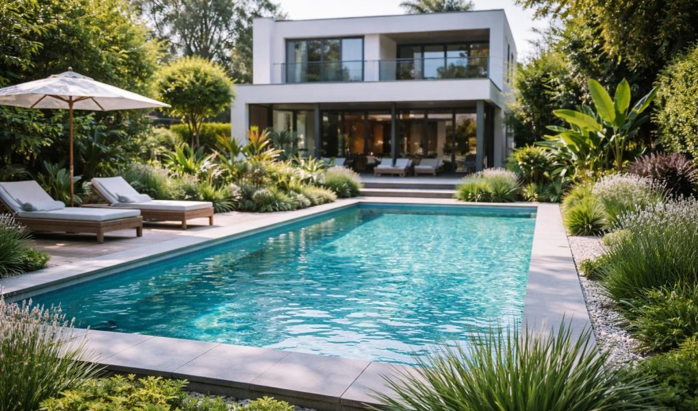 jardin-piscine-maison-contemporaine-plantes