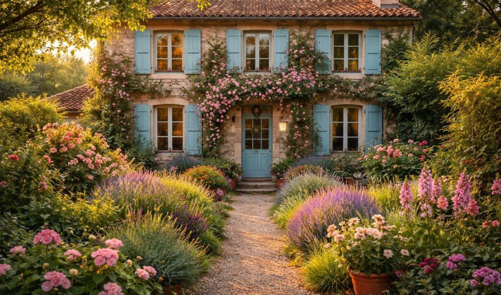 maison-ancienne-volets-colores-jardin