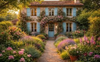 maison-ancienne-volets-colores-jardin